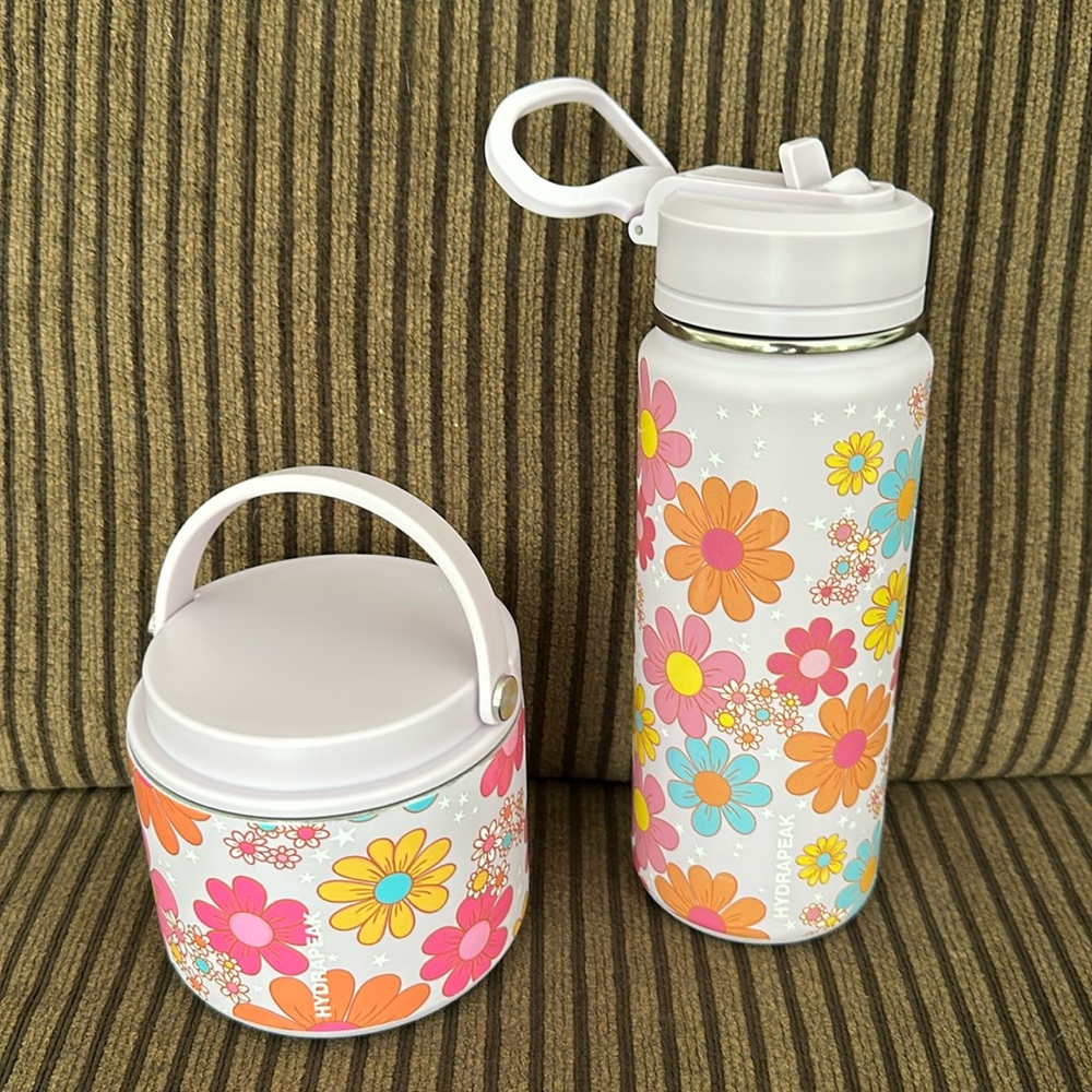 Hydra Peak Pink Floral Food Jar and Bottle Set